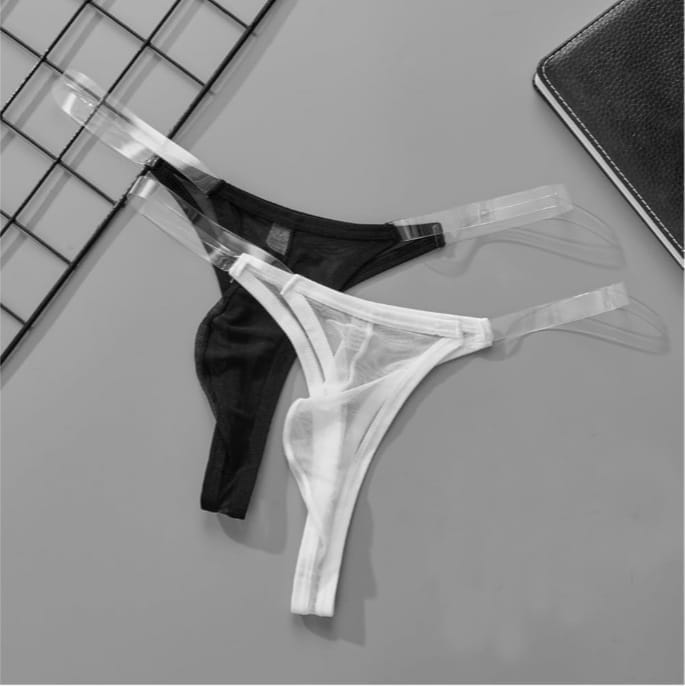 Transparent mesh thong